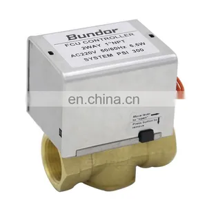 Bundor 1/2 Inch Brass PN16 DN15-25 Two Way Automatic Flow Control Ball Valves FCU Motorized Controller Valve thumbnail-1