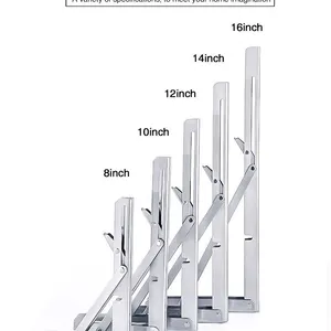 Heavy Duty Folding Table Metal Bracket Triangle Adjustable Mounting Folding Stainless Steel Shelf Bracket thumbnail-4