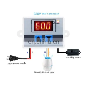 XH-W3005 Digital Humidity Controller 220V 12V 24V Hygrometer Humidity Control Switch 0~99%RH Hygrostat With Humidity Sensor thumbnail-5