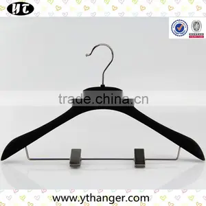 Gray Fashion Velvet Flocking Hanger With Clips for Suits thumbnail-3