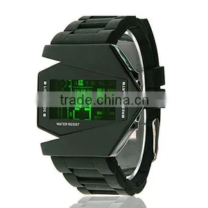 Hot Lovely New Fashion Silicone Stealth Aircraft Led Watch thumbnail-1
