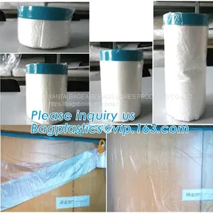 PRETaped And Drape, Pre-Taped Masking Film For Automotive Painting Covering, Assorted Masking Paper, Automotive Best Masking thumbnail-1