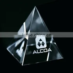 Crystal Pyramid Paperweight Personalized Glass Keepsake Paperweight Keepsake thumbnail-1