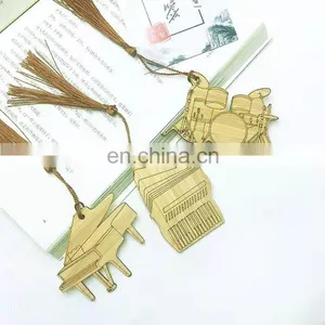 Custom Personalized Engraved Blank Wood Bookmarker Islamic Natural Handmade Craft Hollow Creative Chinese Style Wooden Bookmark thumbnail-5