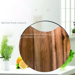 Custom/Wholesale Natural Wooden Round Cutting Board With Hanging Hole Butcher Charcuterie Serving Acacia Wood Chopping Block thumbnail-1