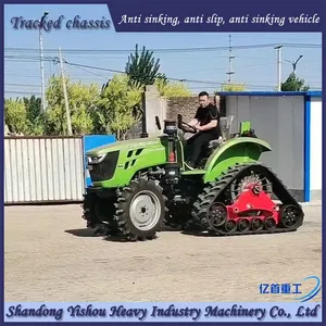 Agricultural Tractor Modified With Triangular Track Wheels for Anti-skid and Anti Sinking thumbnail-4