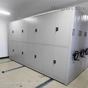 Space-Saving Mobile Shelving Unit for Offices & Small Workspaces, Customizable Compartments for Documents & Files, Easy Manual Operation thumbnail-2