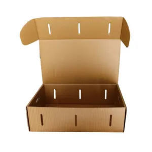 Wax Coated Cardboard Waterproof UV-Covered Paper Box for Seafood Vegetables With Embossed Lettuce Carton Boxes thumbnail-3