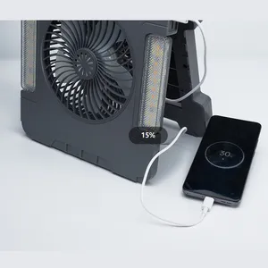 New Design Solar Flood Light Outdoor Camping Portable Lighting IP65 With Fan Rechargeable Garden Lights Outdoor thumbnail-4
