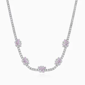 Shining Star Jewelry Women's Moissanite Colored Zircon Butterfly Tennis Necklace thumbnail-3