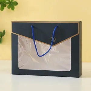 Paper Packaging Towel Window Box With Rope thumbnail-4