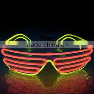 Dual Color EL Wire Shutter Shades Glasses thumbnail-1