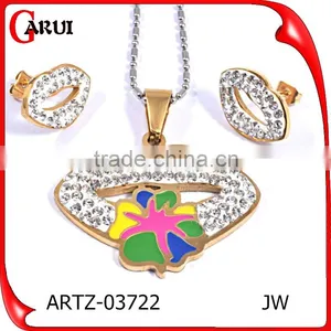 Women Fashion Wholesale In Greece Rhinestone Drops Of Oil Women Jewelry Set thumbnail-1