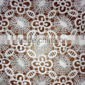 Milk Silk Lace Fabric Polyester Embroidery Full Lace Water Soluble Lace Fabric thumbnail-4