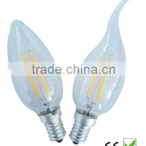 High Luminous Efficacy 2W LED Filament Glass Candle thumbnail-1