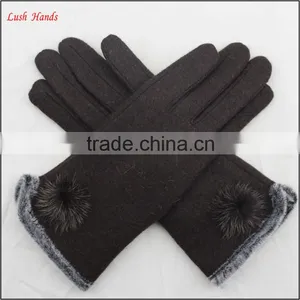 Women Top Brown Woolen Hand Gloves Spring Thin Hand Gloves thumbnail-5