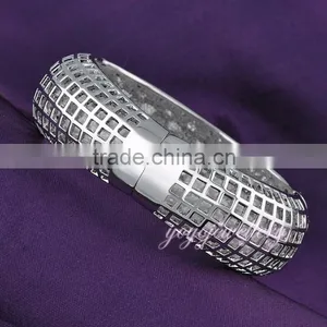 Costume Jewelry Cuff Bracelet Gold Plated Buckle Wholesale Crystal Bangles thumbnail-6