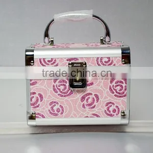 AN62 ANPHY Theme Hotel Washroom Jewelry Case Makeup Box Rose Pattern Shinning Small Suitcase With Layers Mirror Souvenir Case thumbnail-1