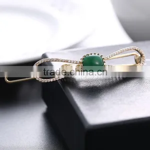 Neoglory Accessories Beautiful Green and Blue Zircon Crystal Vertical Clip Hair Pin thumbnail-4