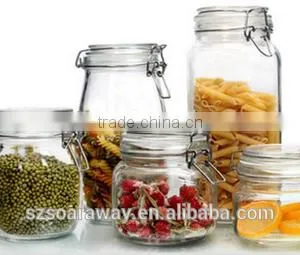 Cheap Wholesale Clear Elegant Glass Grains Container Food Storage Jar With Lid thumbnail-4