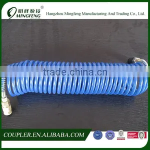 PU Blue Coiled Pneumatic Pipe With Brass Quick Connector thumbnail-2