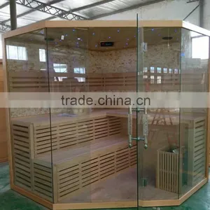 2015 New Design Wholesale Price Luxurious Wooden Finland Steam Sauna Room Traditional Sauna Room thumbnail-3