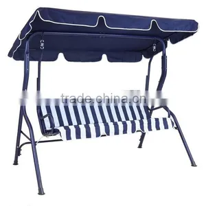 3 Seater Garden Steel Frame Patio Swing Chair With Canopy thumbnail-3