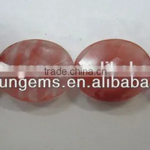Cherry Quartz Faceted Oval Gem thumbnail-1