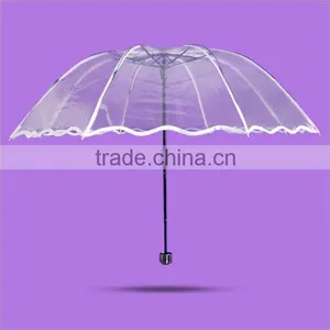 Hot Sale Ladies Fashion 2015 Abaya Advertising Kids Child Clear Transparent Umbrella thumbnail-2
