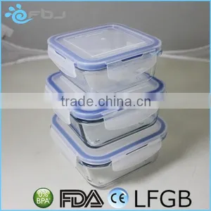 Square Thermo Airtight Glass Food Container With PP Lid thumbnail-1