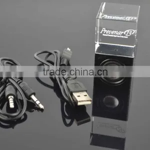 Mobile Phone Wired Stereo Mini Crystal LED Speaker thumbnail-4