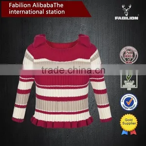 New Spring Collar Butterfly Stripes Five Points Sleeve Knitted Sweater for Woman Clothes 2015 thumbnail-1