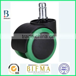BL 50mm Smal Black& Green Durable Mute Swivel Outdoor Rubber Office Chair Caster thumbnail-5