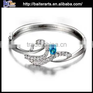 Fashion Solid 925 Sterling Silver Micro Pave Bangle Bracelet thumbnail-6