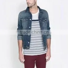 Wholesale 100% Cotton Indigo Fashion Biker Men's Denim Waistcoat thumbnail-1