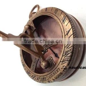 Brass Sundial Compass- Locket Compass- Vintage Pendant Sundial Compass 13236 thumbnail-2
