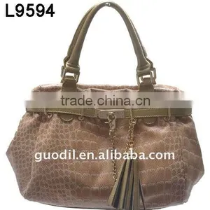 Crocodile With Patent Trim Large Tote Bag Fashion Design Lady Handbags 2012 thumbnail-1