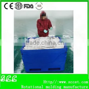 Rotomolding Fish Totes and Fish Container Frozen Fish Holding Bin Fish Ice Cooler Box Quality Choice thumbnail-1
