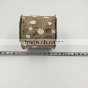 7cm Natural Colorful Printed Jute Ribbon thumbnail-3