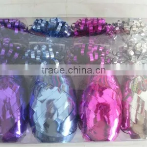 HOT SALE Mini Metallic Foil Poly Curly Gift Ribbon Bows Pack for Christmas Decorations thumbnail-1