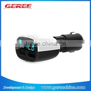Dual USB 5v Car Charger Adapter(5v/2.4A and 5V/1A Output)with LCD Screen Display thumbnail-1