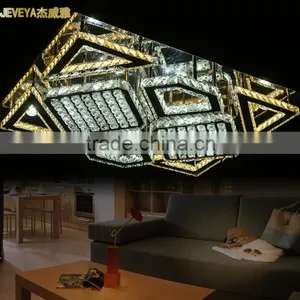 Square Stainless Steel Crystal Ceiling Light SMD5730 220V Crystal Ceiling Decoration Light thumbnail-1