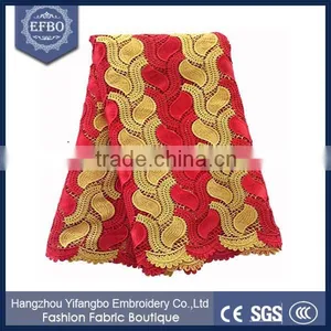 2016 Durable Lace Fabric Market In Dubai / Spring Dress Multi Color Guipure Lace Fabric For Parties thumbnail-1