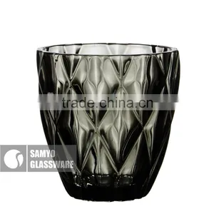 SAMYO Handcrafted Home Usage Pressed Glass Tumblers With Rhombus Pattern thumbnail-4