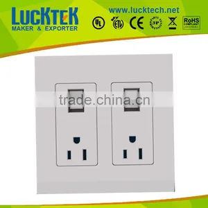 2 * Gangs American Power With USB Wall Socket Outlet With Switch,wall Plate Faceplate ,wall Mount Power Socket thumbnail-1