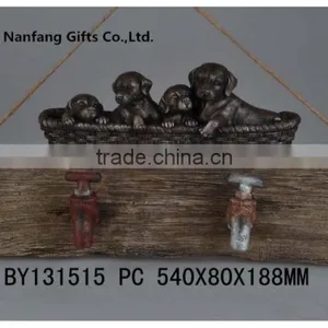 Home Decoration Polyresin Dogs Faucet Wall Plaque thumbnail-1