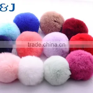 >>>Original Cute Rex Rabbit Fur Ball Charm Without Chain Bulk Smooth Unisex Key Ring or Bag Soft Toy Gift Pom Pom Keychain/ thumbnail-1