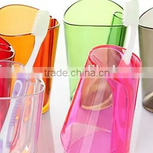 Creative Fashion Pure Color Waterproof Plastic Toogh 2 in 1 Tooth Mug Set thumbnail-3