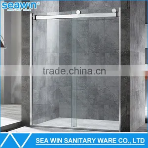 304 Stainless Steel Safety 8mm Tempered Glass Sliding Shower Door Double Pivot Shower Screen in Shower Rooms thumbnail-1