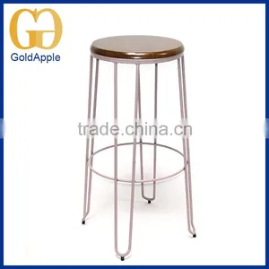French Handmade Outdoor Leisure Bar Stool Wire Chair for Garden thumbnail-3